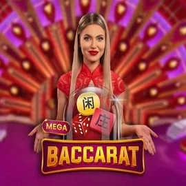 Mega Baccarat slot visual from Pragmatic Play available on rainsbet.eu