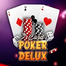 Three Card Poker Delux slot logo by Urgent Games at Rainbet Casino